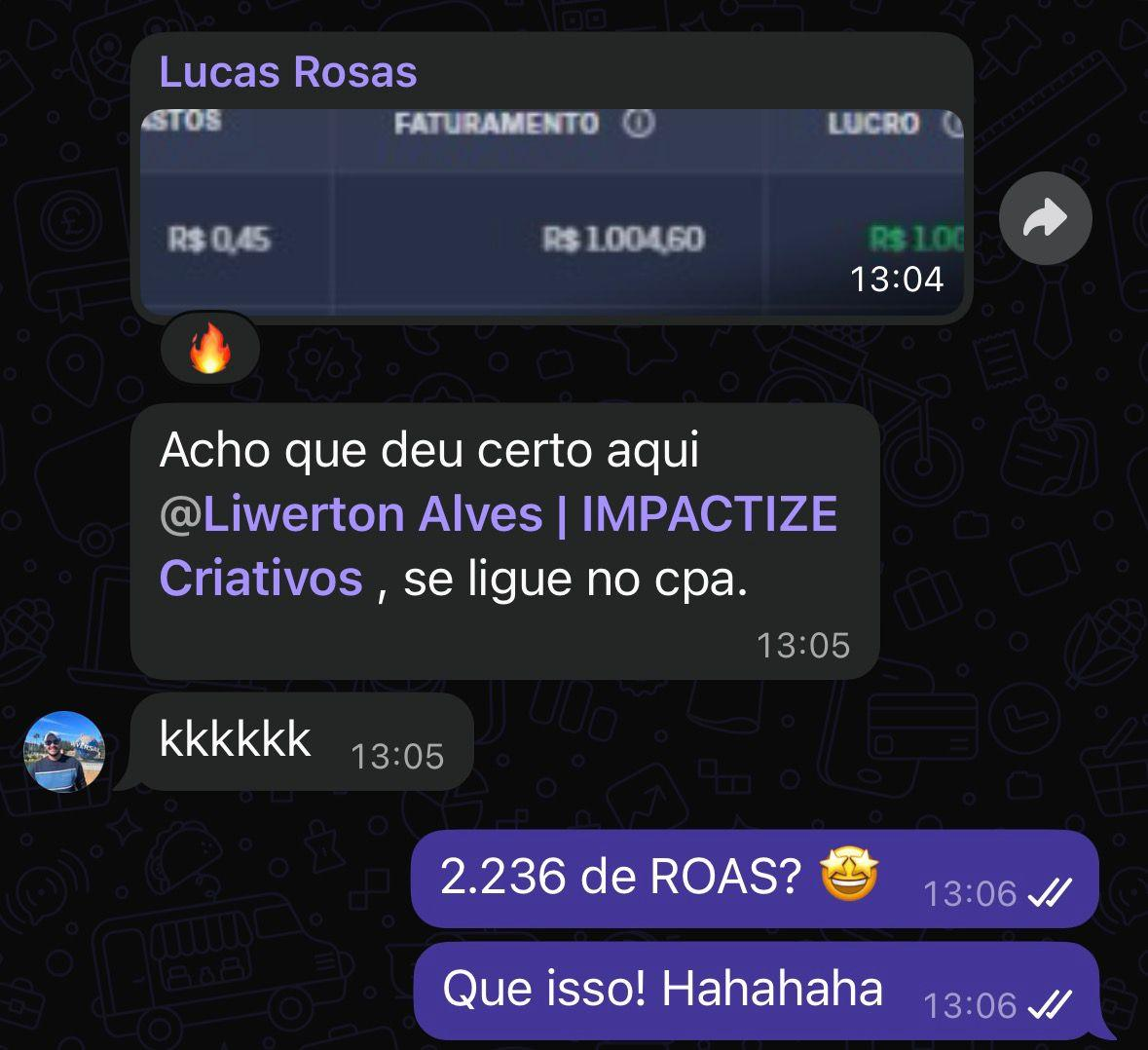 Depoimento de Lucas com ROAS de 2.236