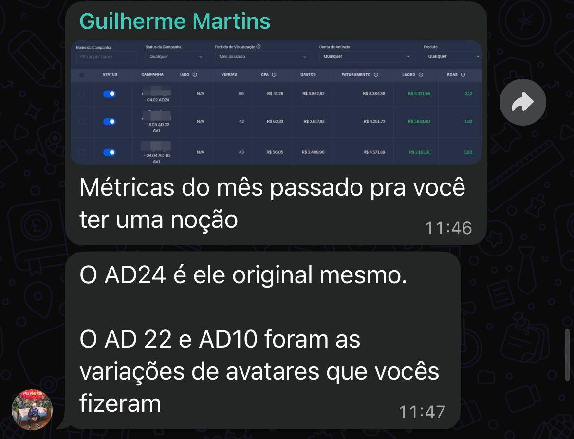 Print de dashboard com métricas de campanha